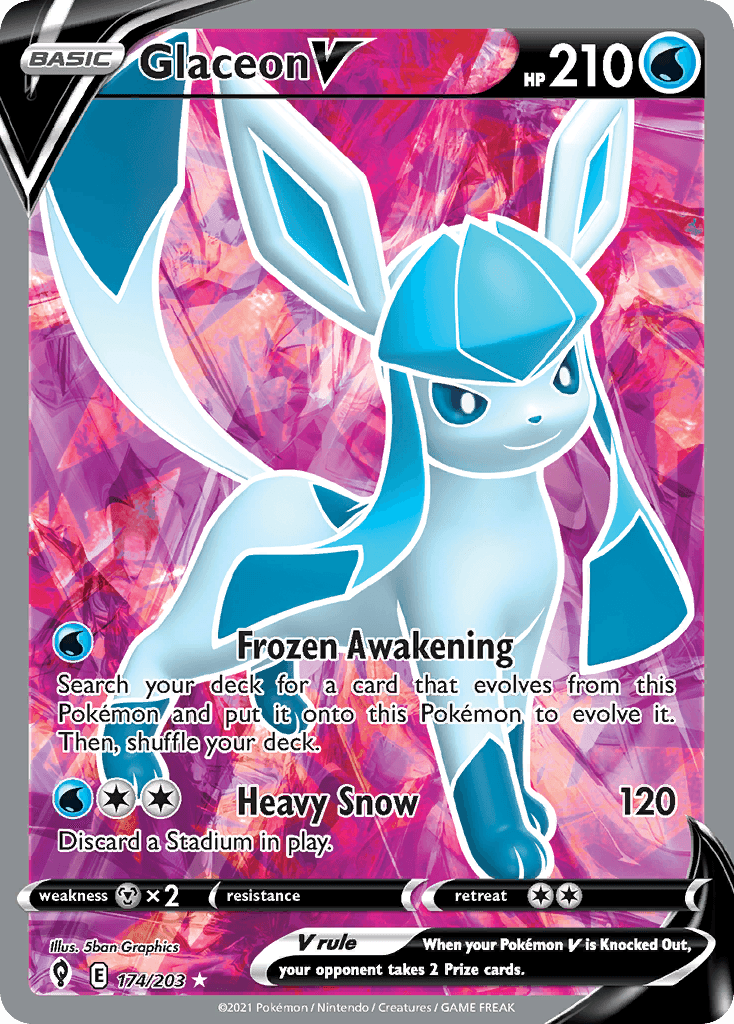 Glaceon V Evolving Skies card