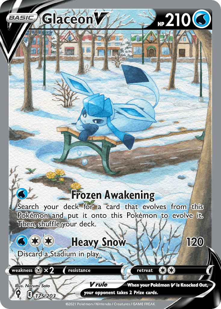 Glaceon V Evolving Skies card