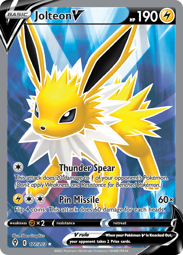Jolteon V Evolving Skies card