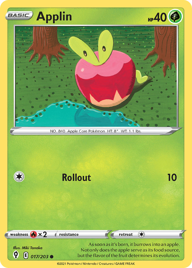 Applin Evolving Skies card