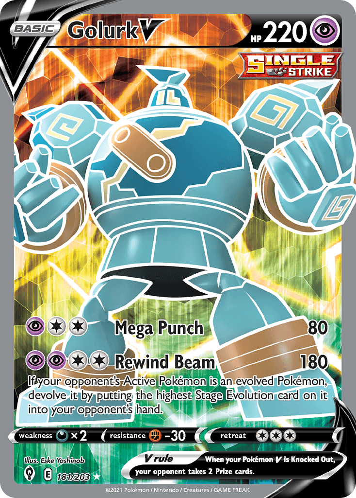 Golurk V Evolving Skies card