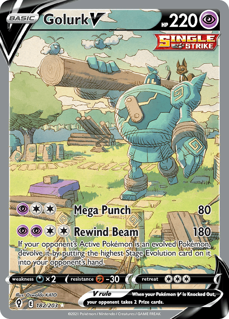 Golurk V Evolving Skies card