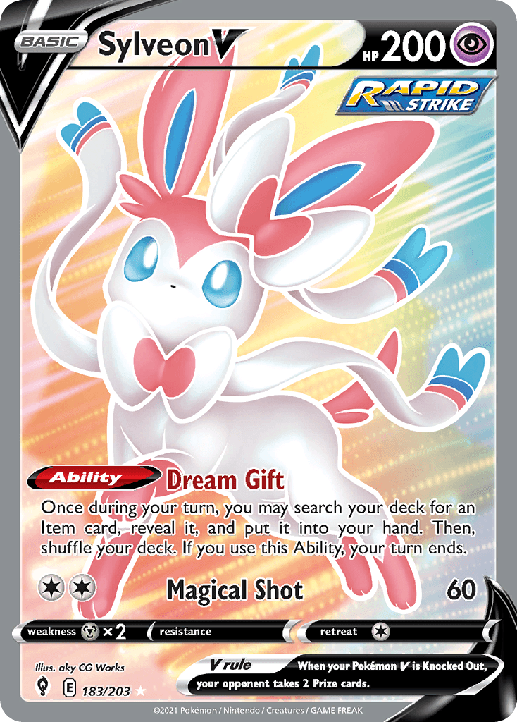 Sylveon V Evolving Skies card