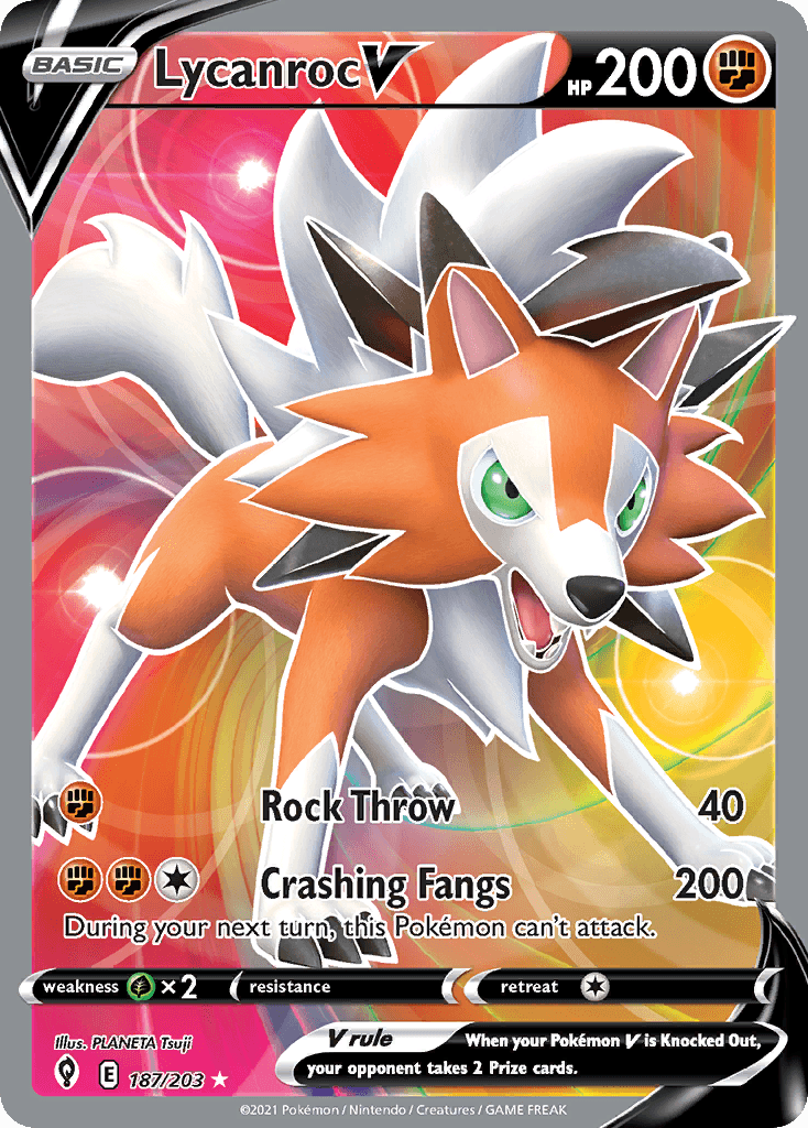 Lycanroc V Evolving Skies card