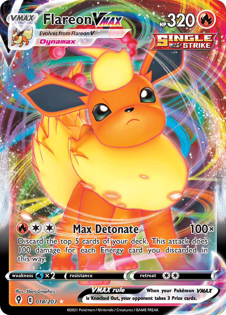 Flareon VMAX Evolving Skies card