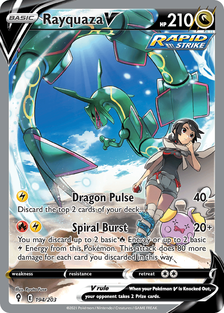 Rayquaza V Evolving Skies card