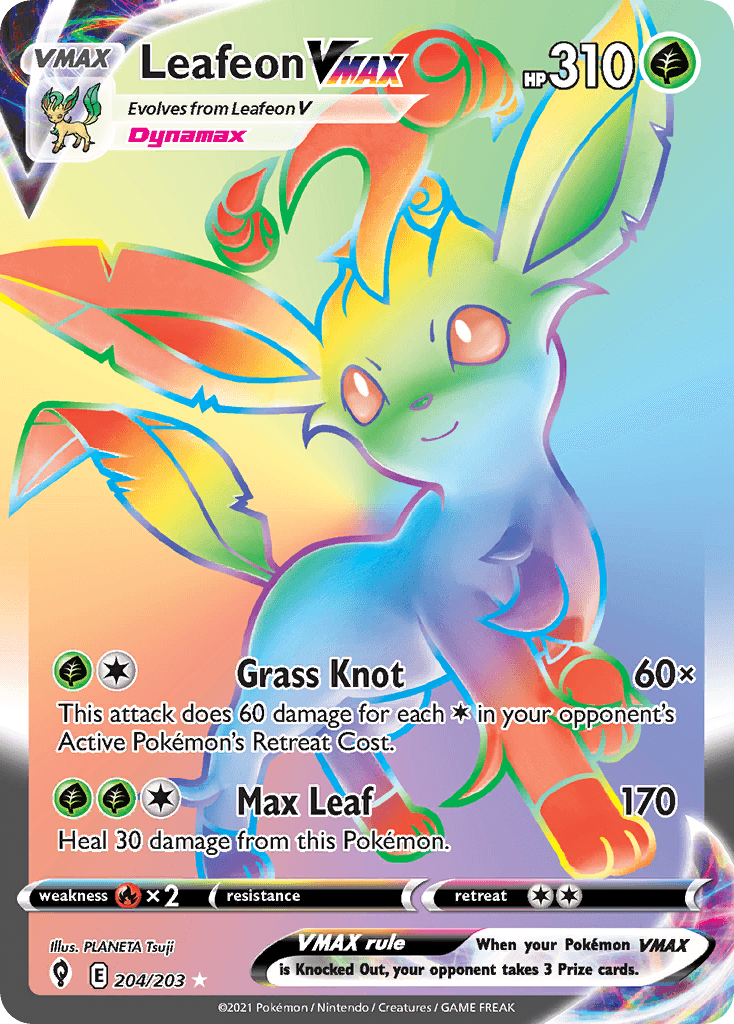 Leafeon VMAX Evolving Skies card