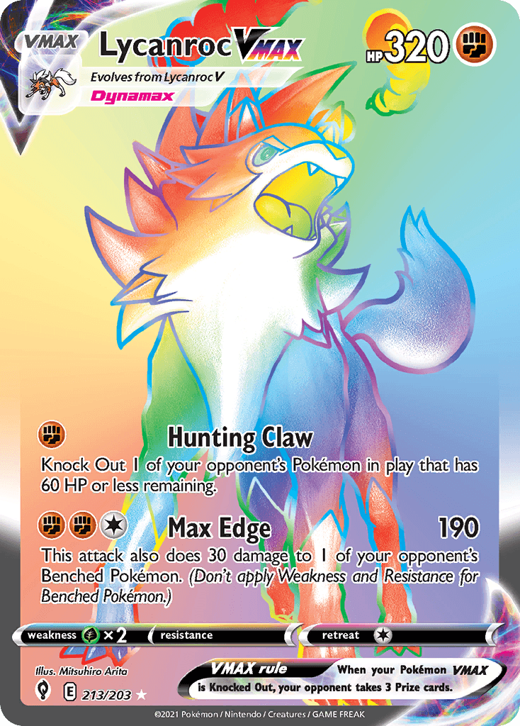 Lycanroc VMAX Evolving Skies card