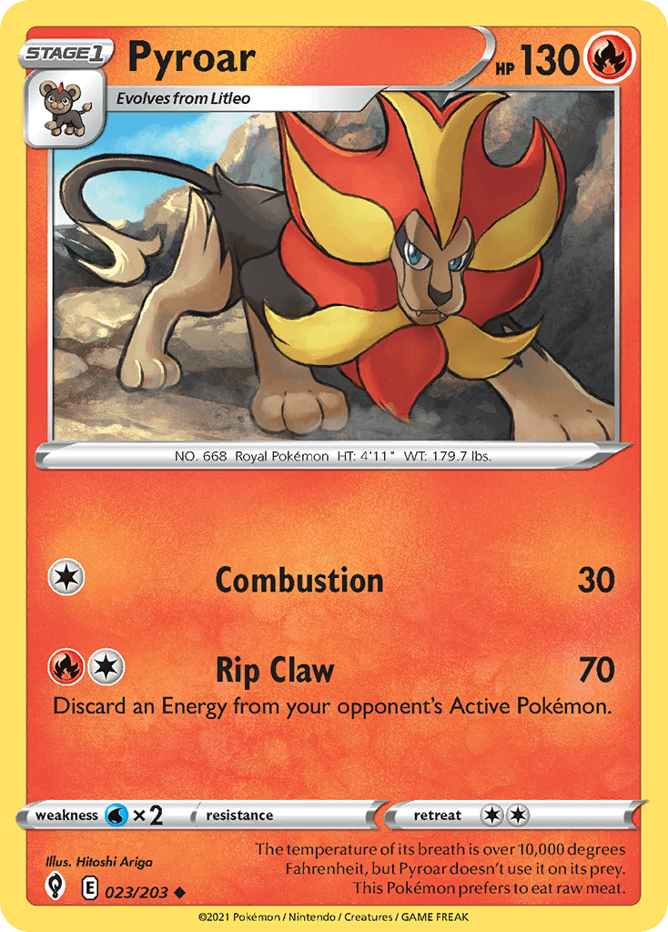 Pyroar Evolving Skies card