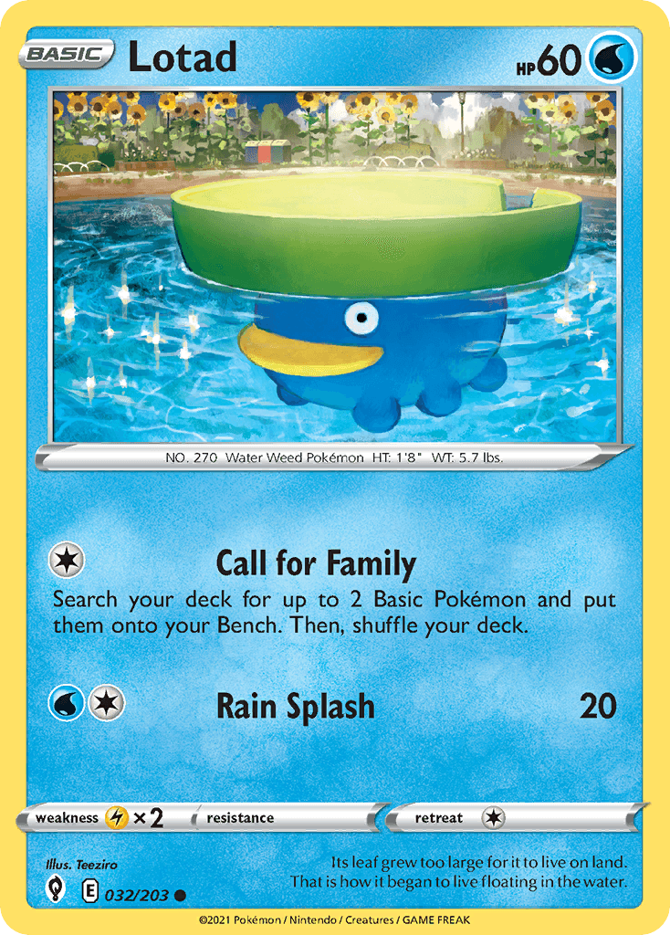 Lotad Evolving Skies card