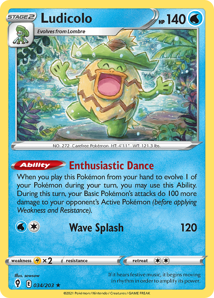 Ludicolo Evolving Skies card