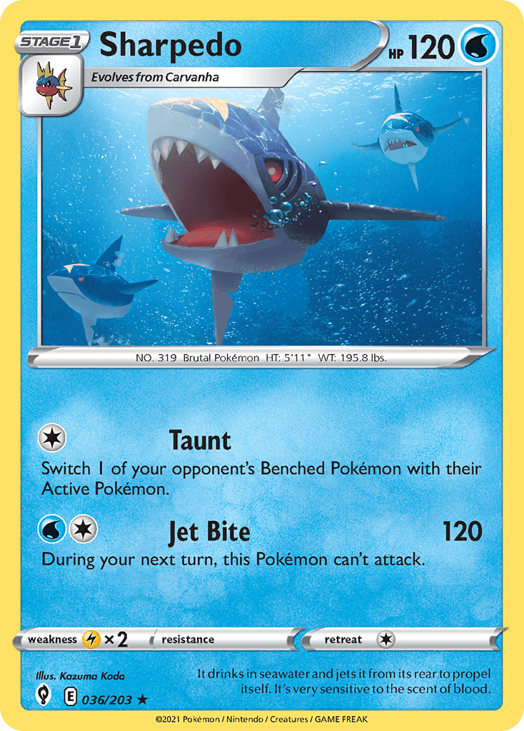 Sharpedo Evolving Skies card