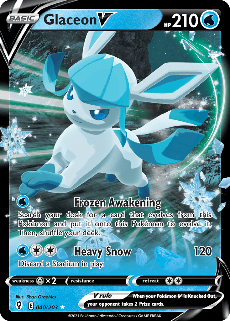 Glaceon V Evolving Skies card