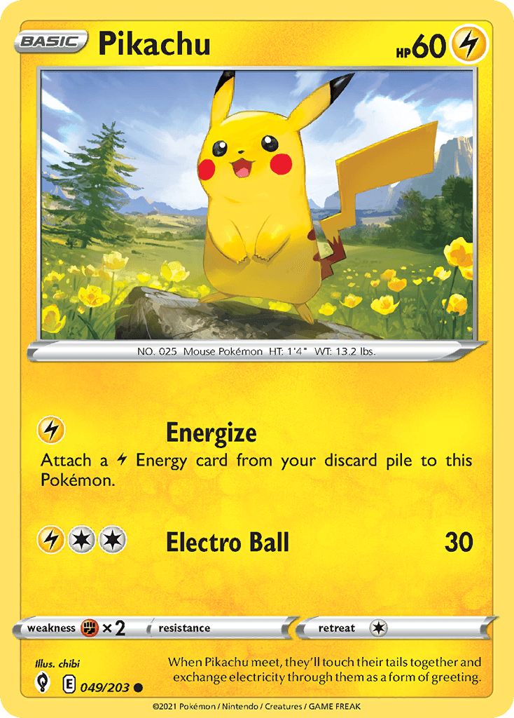 Pikachu Evolving Skies card