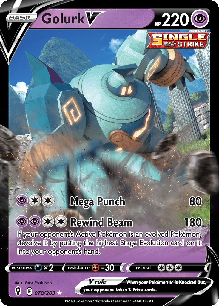 Golurk V Evolving Skies card