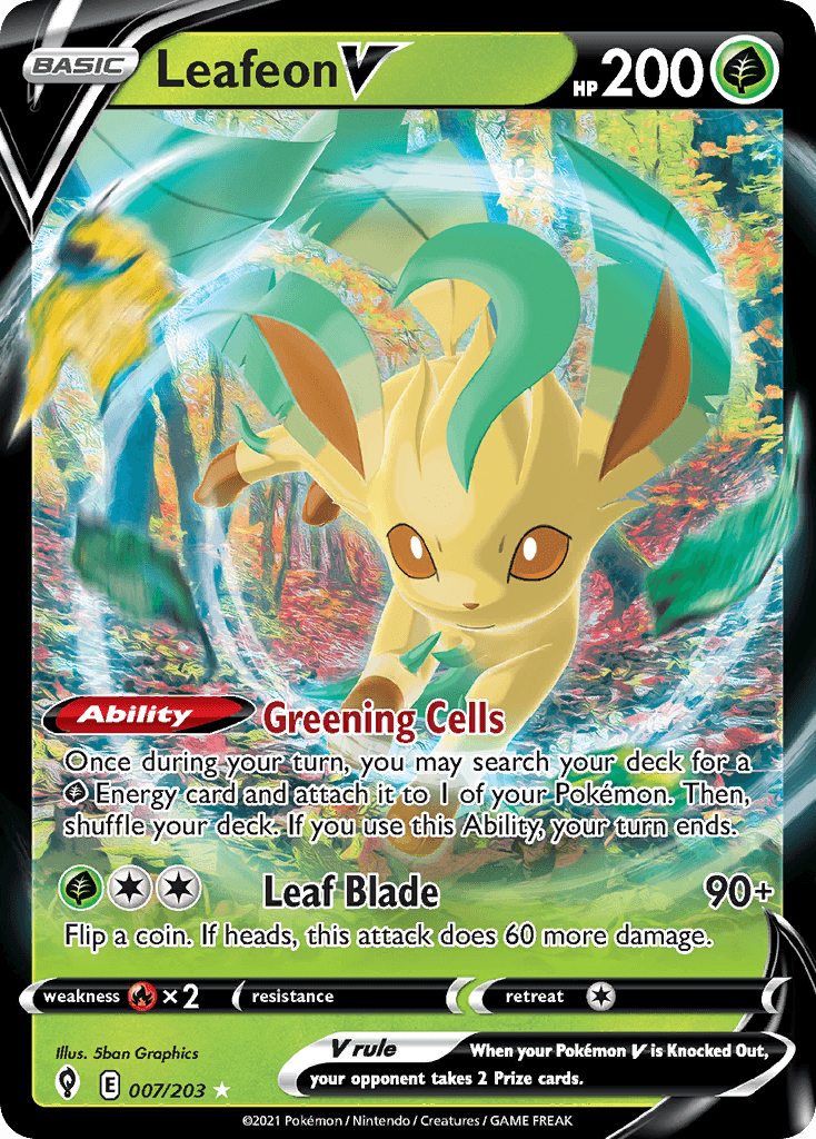 Leafeon V Evolving Skies card