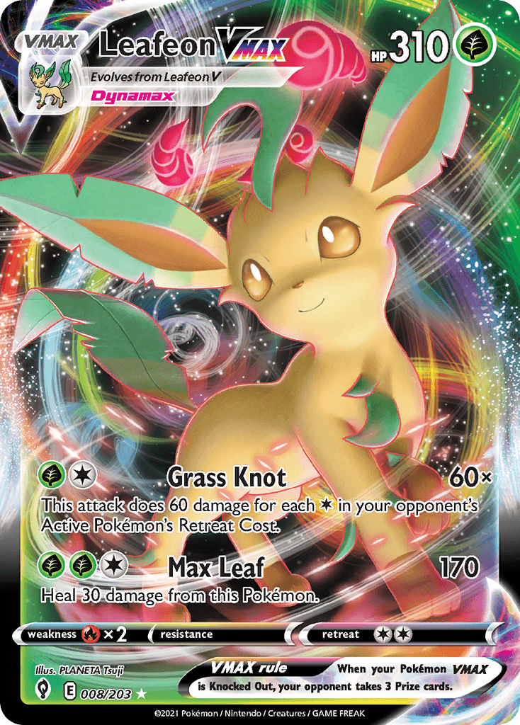 Leafeon VMAX Evolving Skies card