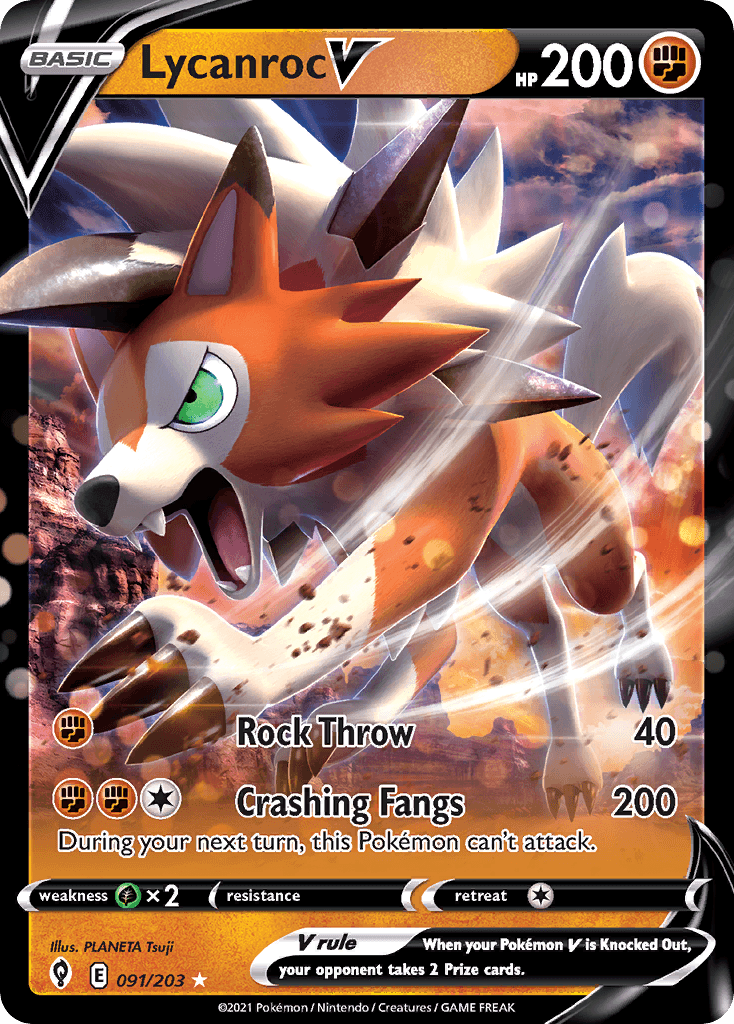 Lycanroc V Evolving Skies card