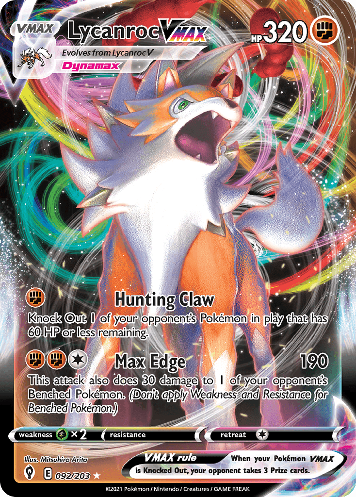 Lycanroc VMAX Evolving Skies card