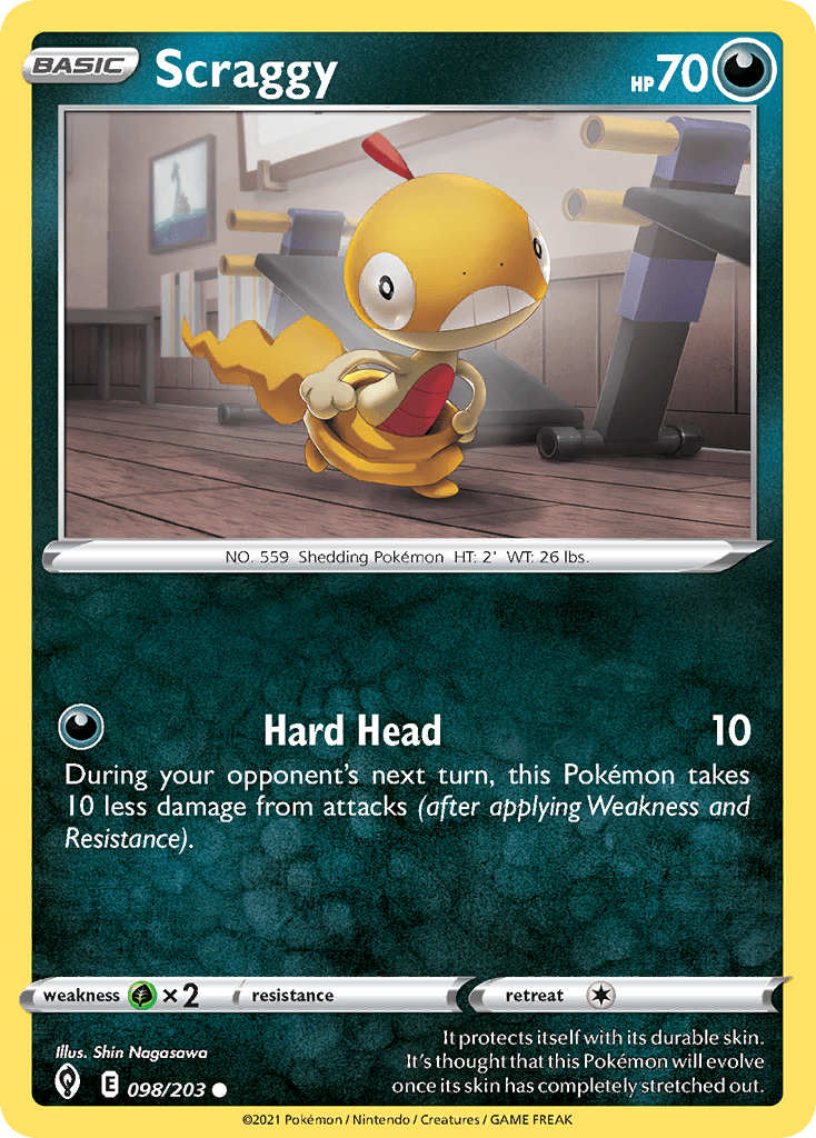 Scraggy Evolving Skies card
