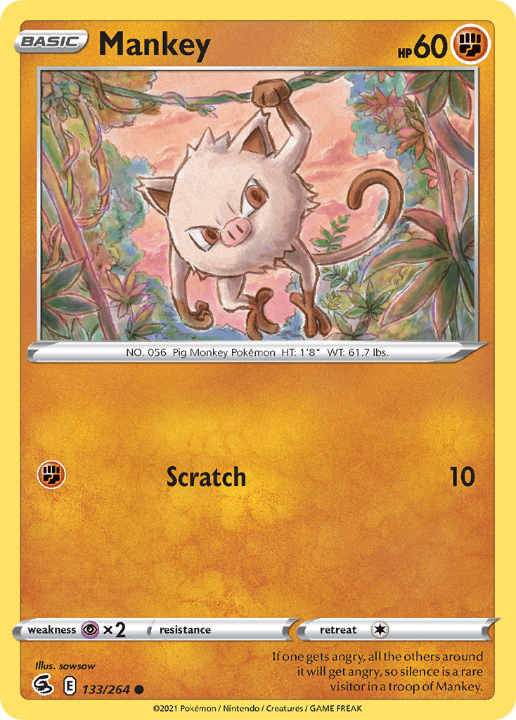 Mankey Fusion Strike card