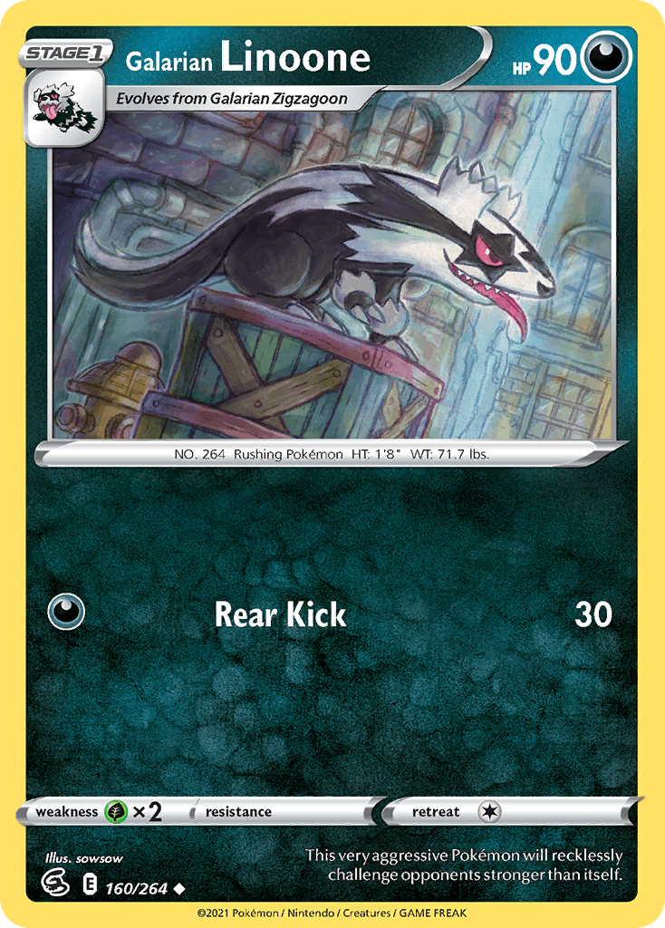 Galarian Linoone Fusion Strike card