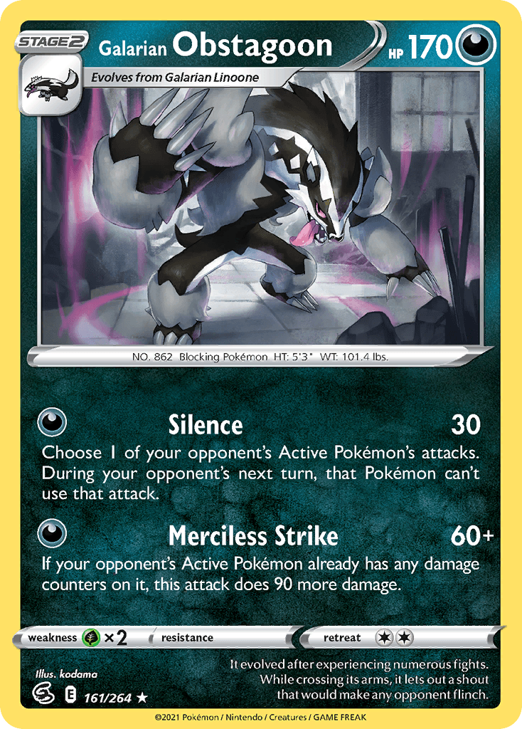 Galarian Obstagoon Fusion Strike card