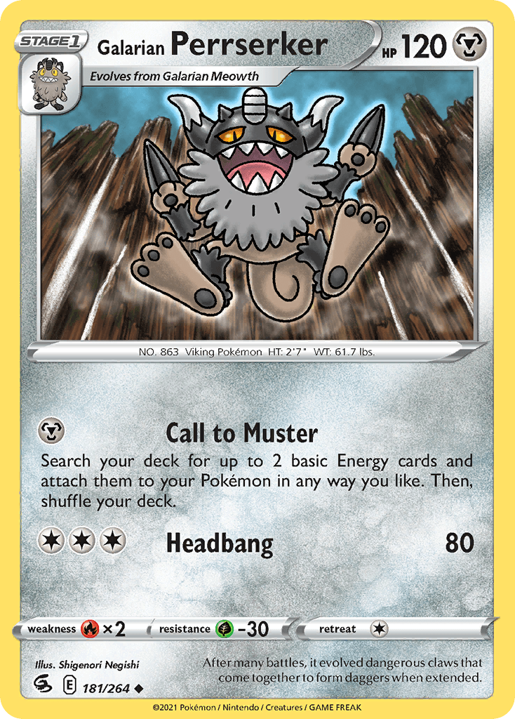 Galarian Perrserker Fusion Strike card
