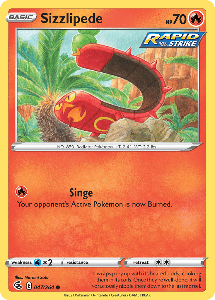 Sizzlipede Fusion Strike card