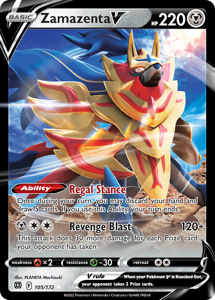 Zamazenta V Brilliant Stars card