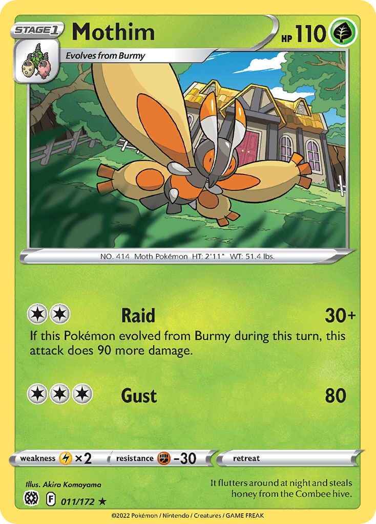 Mothim Brilliant Stars card