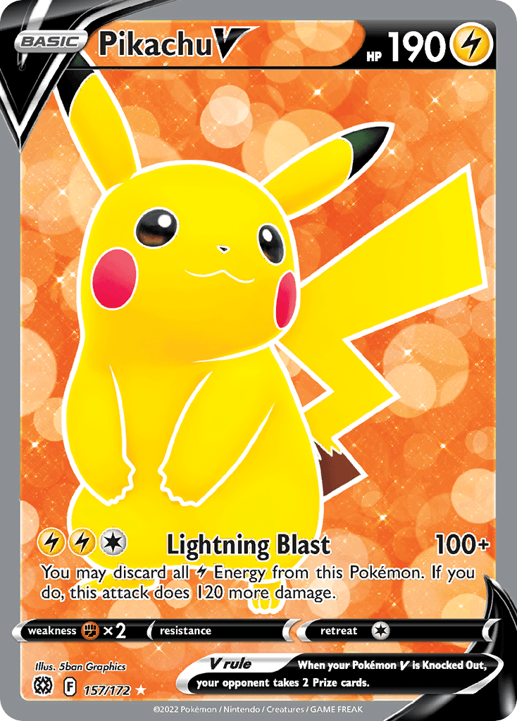 Pikachu V Brilliant Stars card