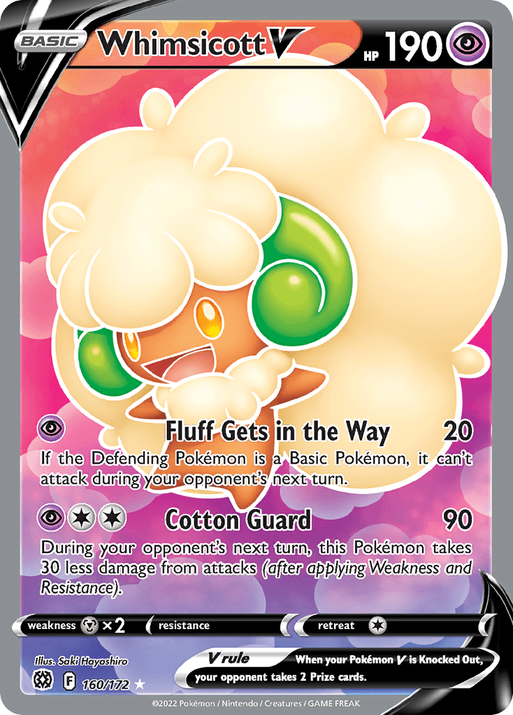 Whimsicott V Brilliant Stars card