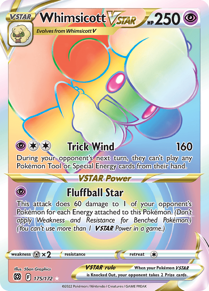 Whimsicott VSTAR Brilliant Stars card