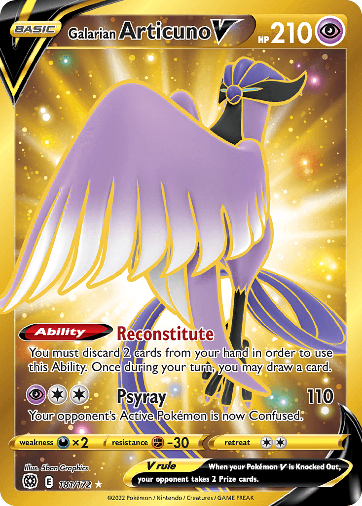 Galarian Articuno V Brilliant Stars card