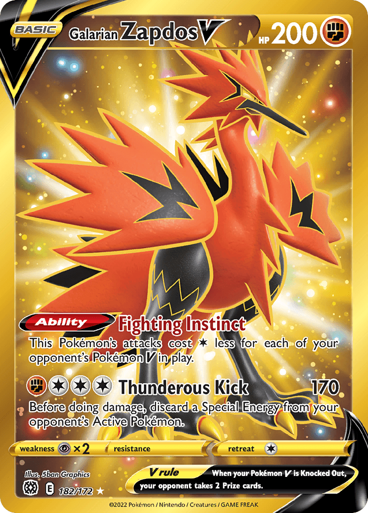 Galarian Zapdos V Brilliant Stars card