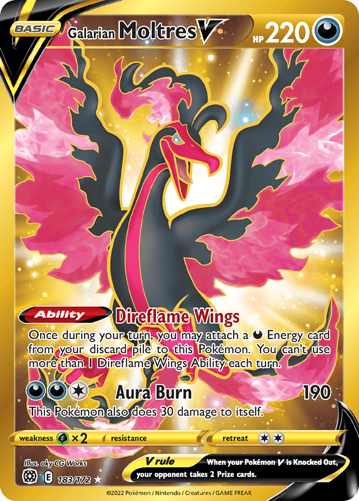 Galarian Moltres V Brilliant Stars card