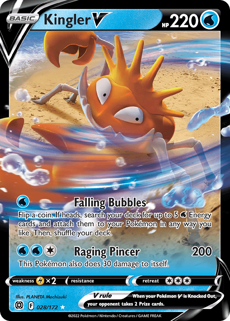 Kingler V Brilliant Stars card