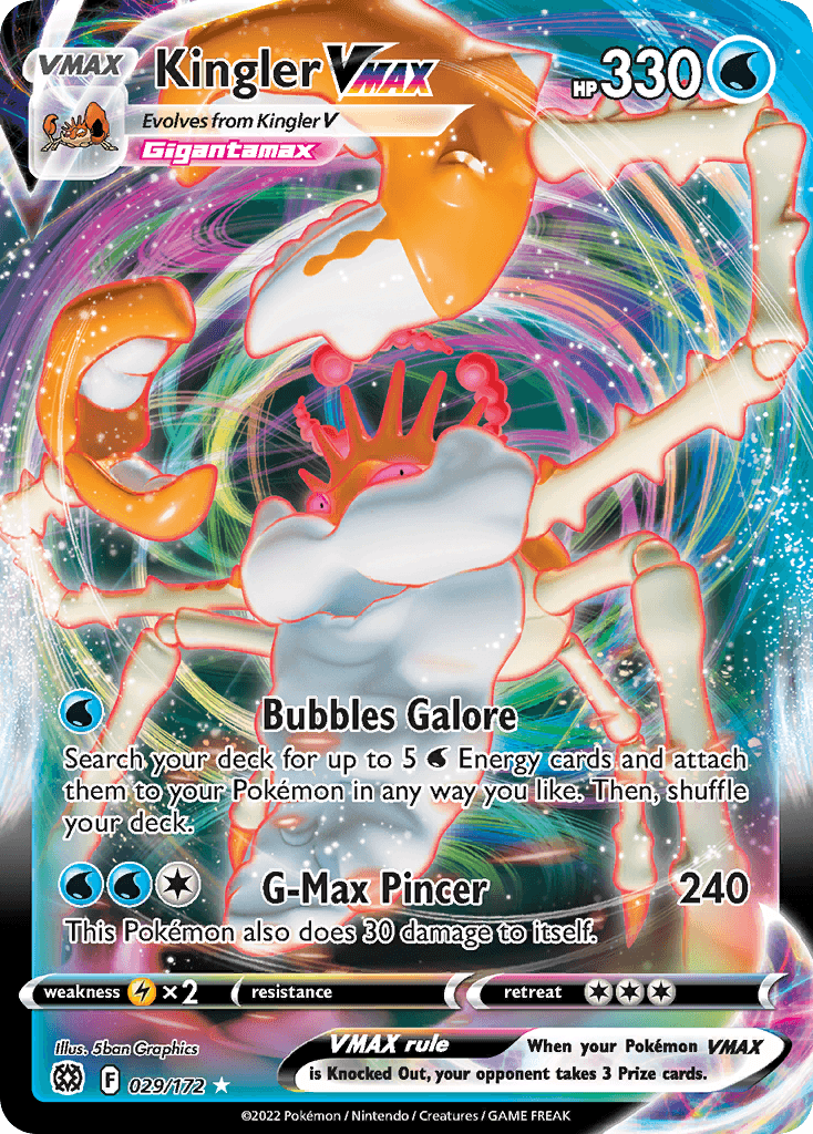 Kingler VMAX Brilliant Stars card