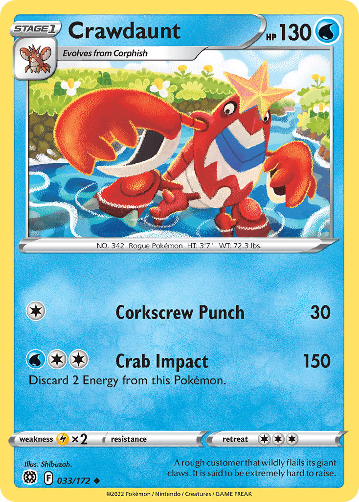 Crawdaunt Brilliant Stars card
