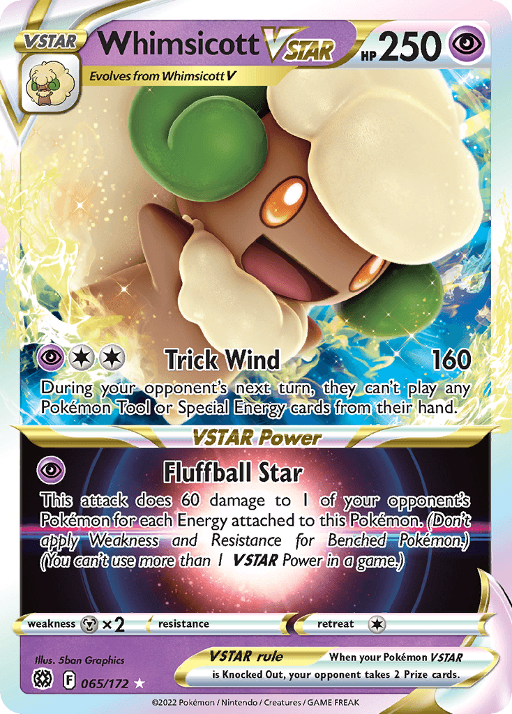 Whimsicott VSTAR Brilliant Stars card