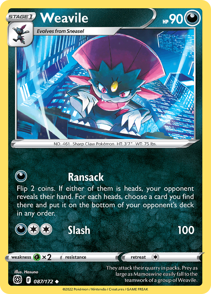Weavile Brilliant Stars card