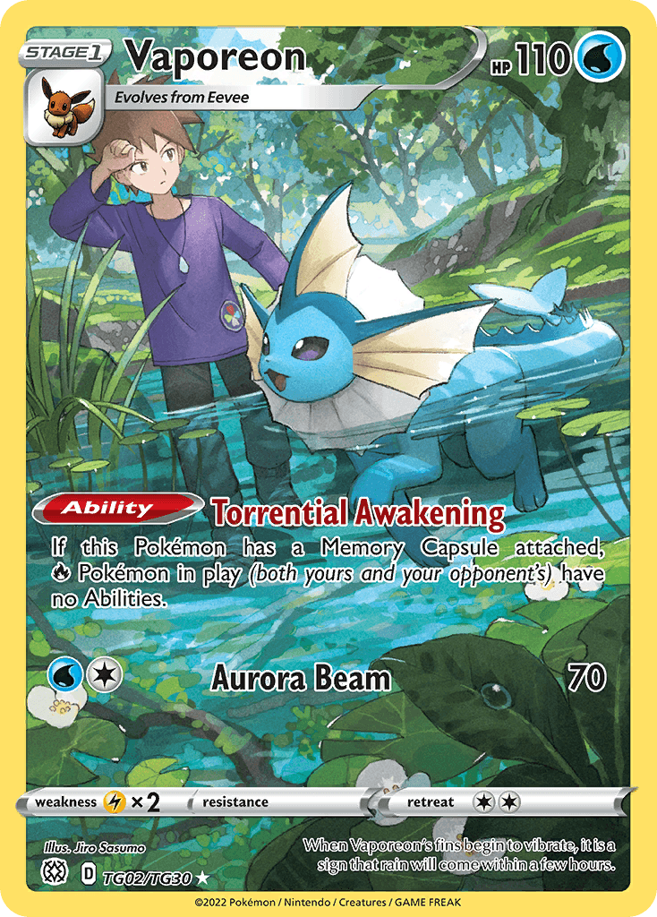 Vaporeon Brilliant Stars Trainer Gallery card
