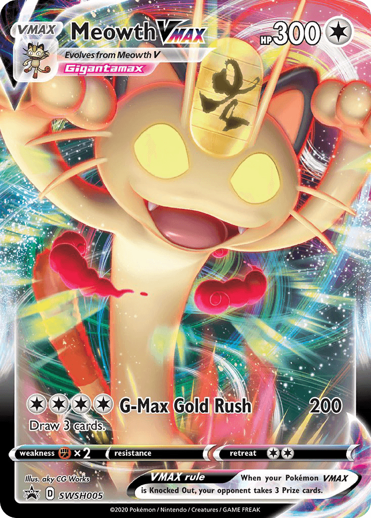 Meowth VMAX SWSH Black Star Promos card