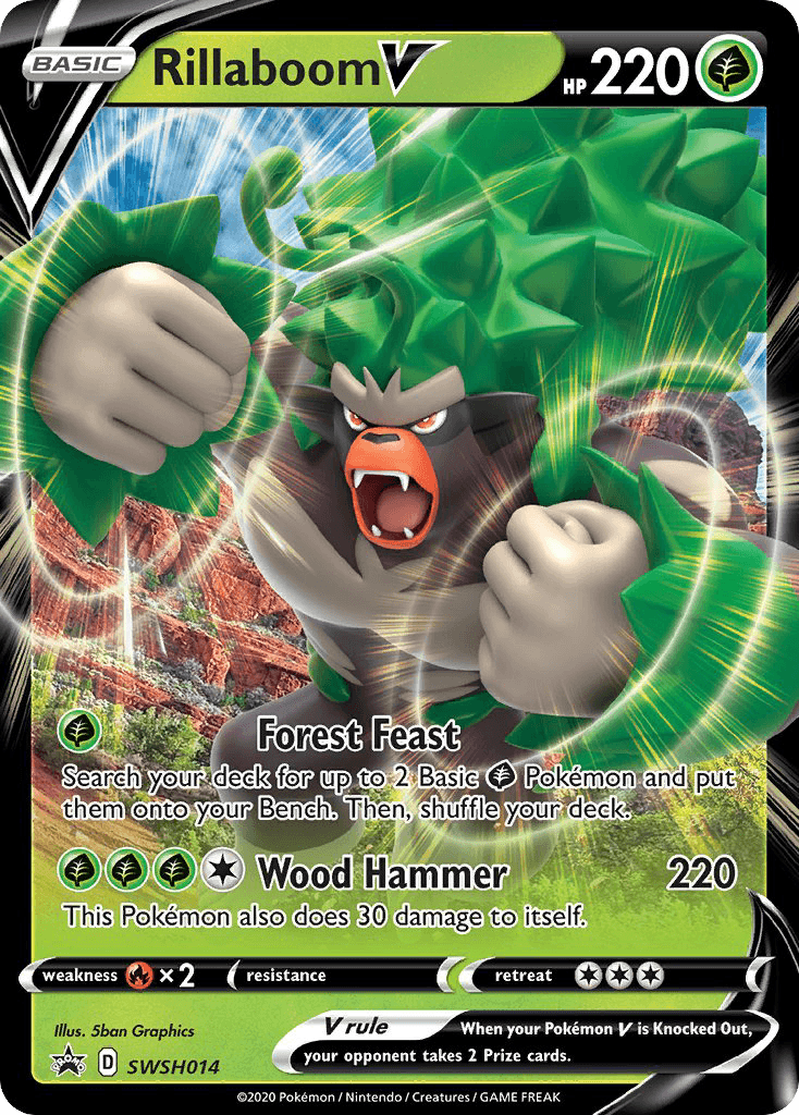 Rillaboom V SWSH Black Star Promos card