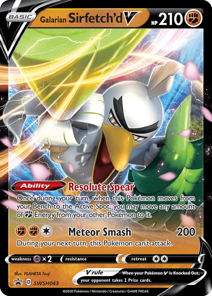 Galarian Sirfetch'd V SWSH Black Star Promos card