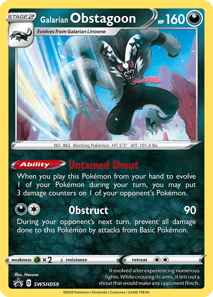 Galarian Obstagoon SWSH Black Star Promos card