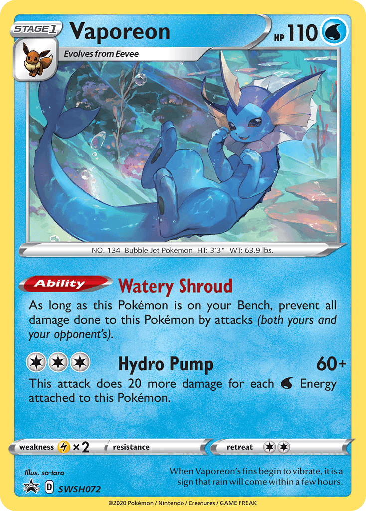 Vaporeon SWSH Black Star Promos card