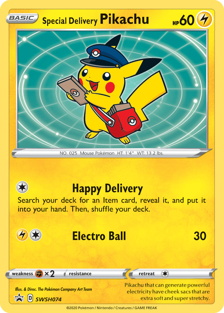 Special Delivery Pikachu SWSH Black Star Promos card