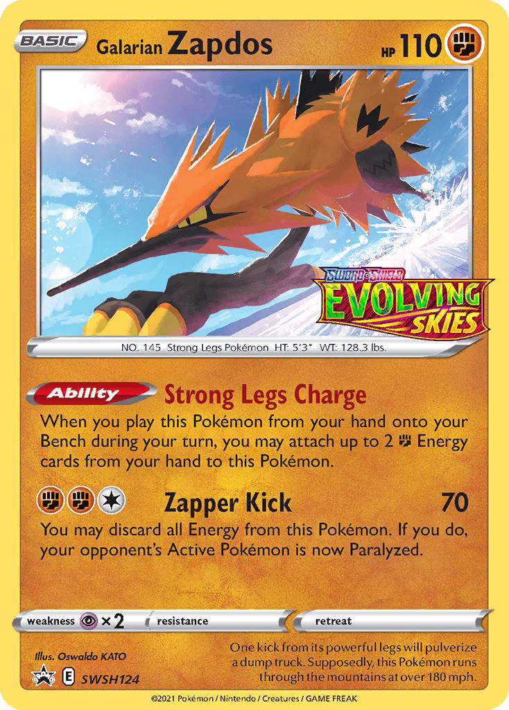 Galarian Zapdos SWSH Black Star Promos card